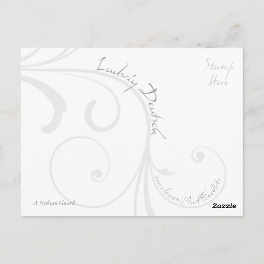 Briefkaart van de Nubische Garde (Achterkant)