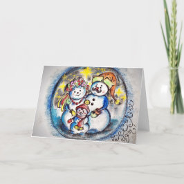 Briefkaart van de Oekraïense sneeuwpoppen