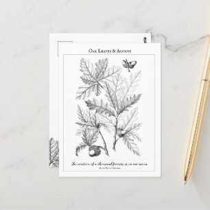 Briefkaart van de  offerte van eikenbladeren en ei