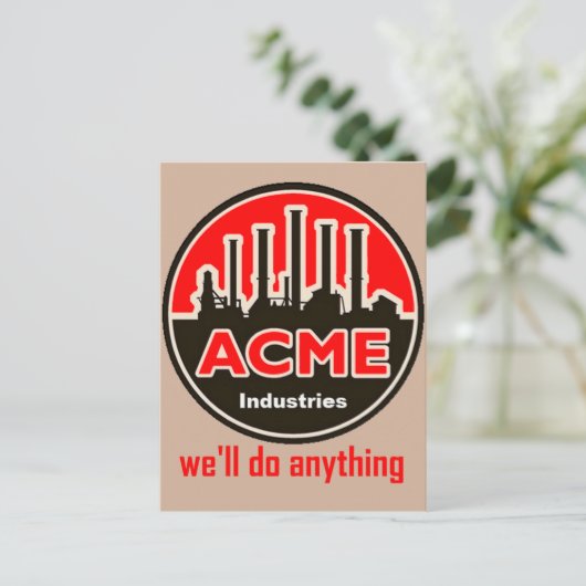 briefkaart van de officiële acme - industrie (Staand voorkant)