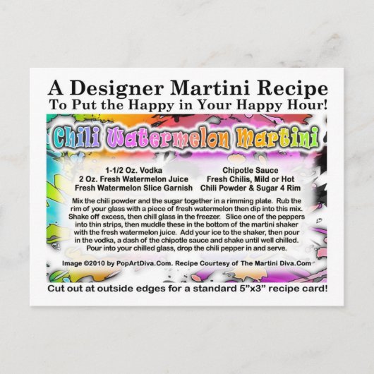 Briefkaart van de onderneming Chili Watermelon Mar (Voorkant)