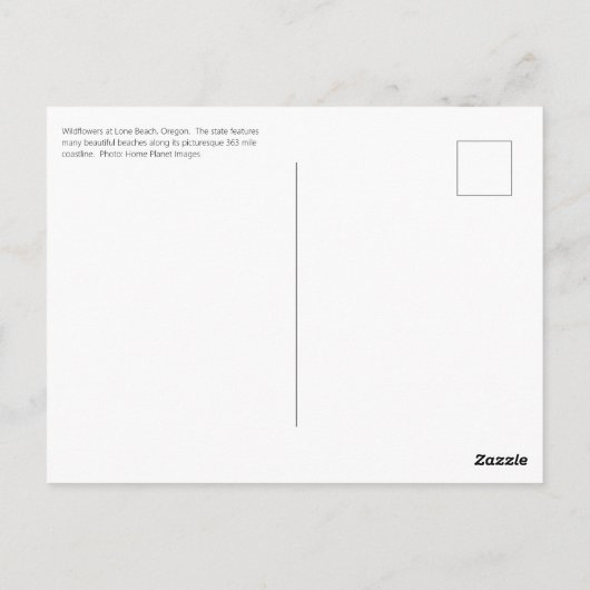 Briefkaart van de oregonkusten (Achterkant)