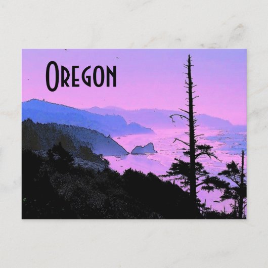 Briefkaart van de oregonkusten (Voorkant)