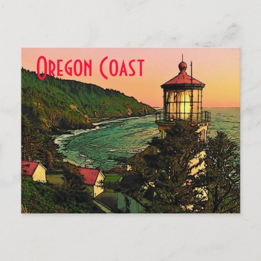 Briefkaart van de oregonkusten (Voorkant)