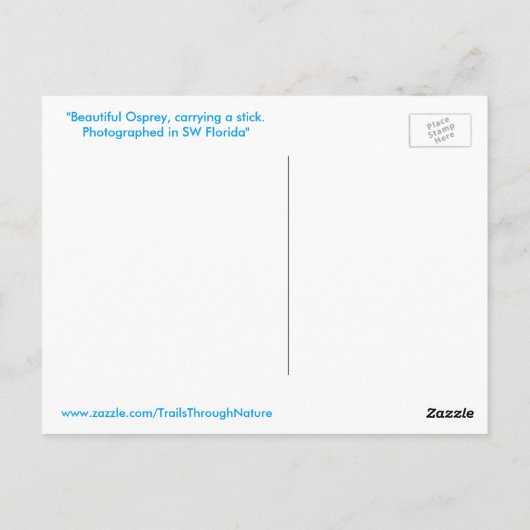 Briefkaart van de Osprey-vliegstick (Achterkant)