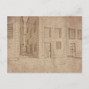 Briefkaart van de oude Italiaanse stad