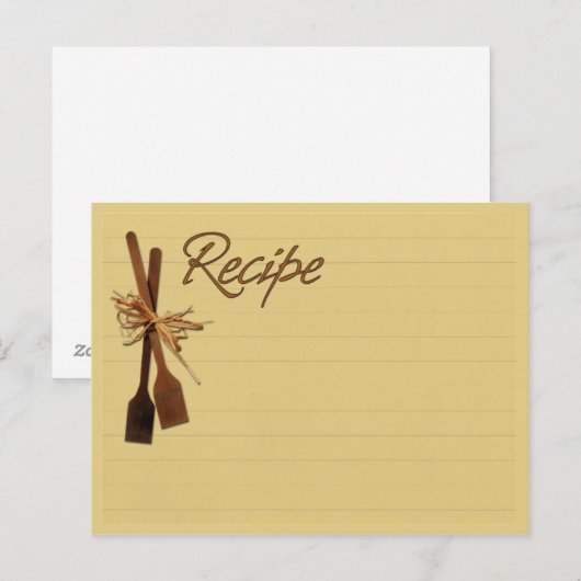Briefkaart van de oude kookrecept (Voorkant / Achterkant)