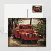Briefkaart van de oude Red Fire Truck (Voorkant / Achterkant)