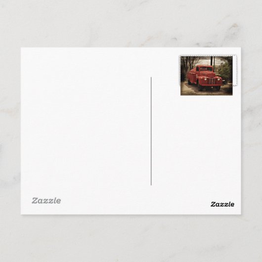 Briefkaart van de oude Red Fire Truck (Achterkant)