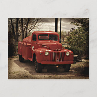 Briefkaart van de oude Red Fire Truck