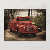 Briefkaart van de oude Red Fire Truck (Voorkant)