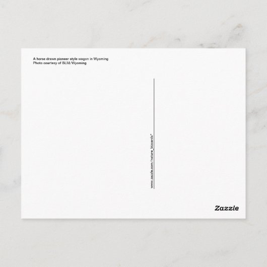 Briefkaart van de paard getrokken wagen (Achterkant)