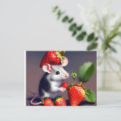 Briefkaart van de paardenbloem van de Cute Mouse (Staand voorkant)