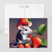 Briefkaart van de paardenbloem van de Cute Mouse (Voorkant / Achterkant)