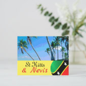 Briefkaart van de palmbomen van Saint Kitts en Nev (Staand voorkant)