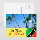 Briefkaart van de palmbomen van Saint Kitts en Nev (Voorkant / Achterkant)