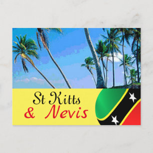 Briefkaart van de palmbomen van Saint Kitts en Nev