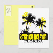Briefkaart van de palmboom van het eiland Florida (Voorkant / Achterkant)