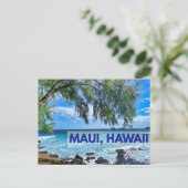 Briefkaart van de palmboom van Maui Hawaii (Staand voorkant)