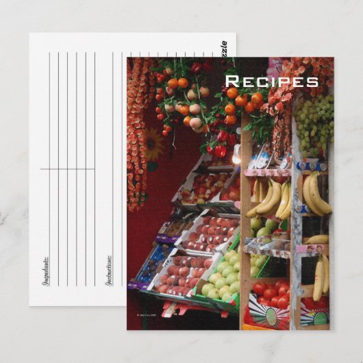 Briefkaart van de Parijse fruitmarkt (Voorkant / Achterkant)