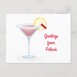 Briefkaart van de Poolse cocktail Holiday
