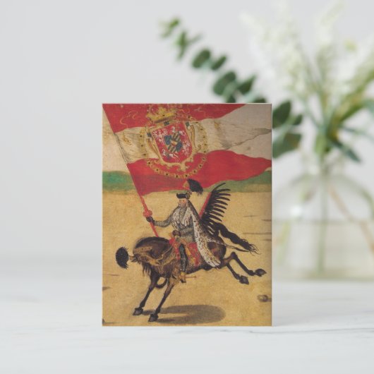  Briefkaart van de Poolse vlag (Staand voorkant)