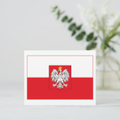 Briefkaart van de Poolse vlag met de COA (light) (Staand voorkant)