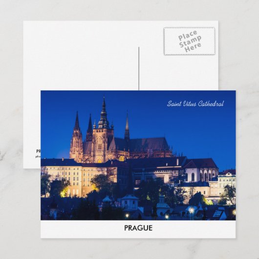 Briefkaart van de Praagse Burcht (Voorkant / Achterkant)