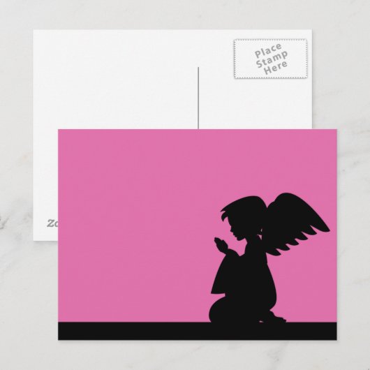 Briefkaart van de Praying Angel in Silhouette (Voorkant / Achterkant)