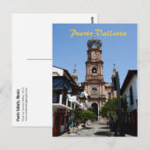 Briefkaart van de Puerto Vallarta-kerk (Voorkant / Achterkant)
