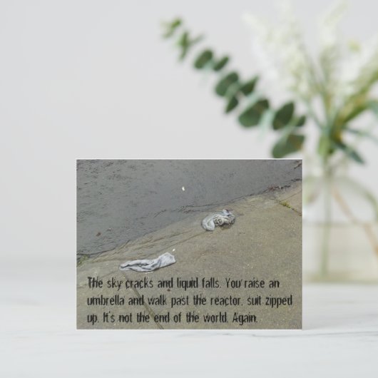 Briefkaart van de Rainpocalypse #2 van de Post-Apo (Staand voorkant)