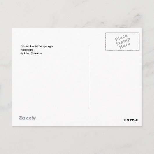 Briefkaart van de Rainpocalypse #2 van de Post-Apo (Achterkant)