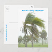 Briefkaart van de Rainstorm-palmbomen in Florida (Voorkant / Achterkant)