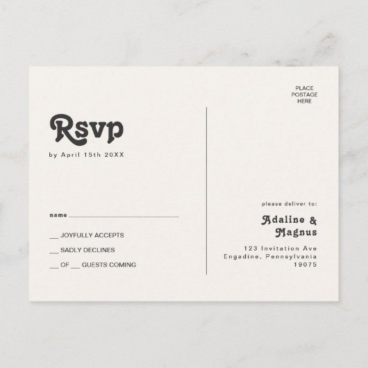 Briefkaart van de Regenboogbruiloft RSVP van de mo (Achterkant)