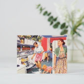 Briefkaart van de  reinigingsfamilie met koortsret (Staand voorkant)