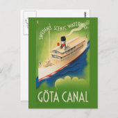 Briefkaart van de Reis van Zweden het Vintage (Voorkant / Achterkant)