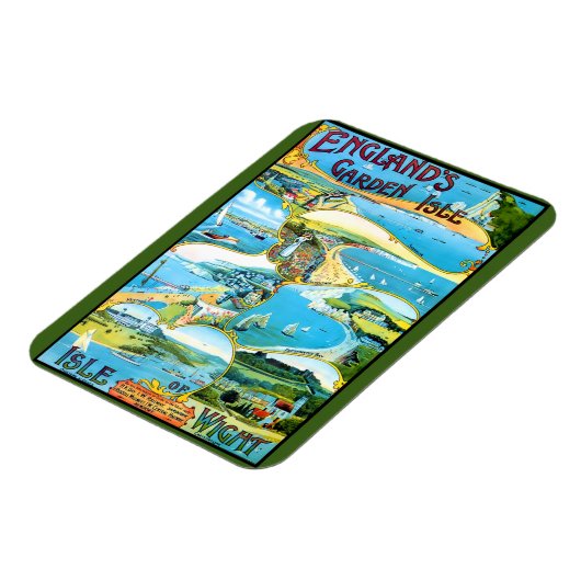 Briefkaart van de reisposter Wight Travel Magneet (Linkerzijde)
