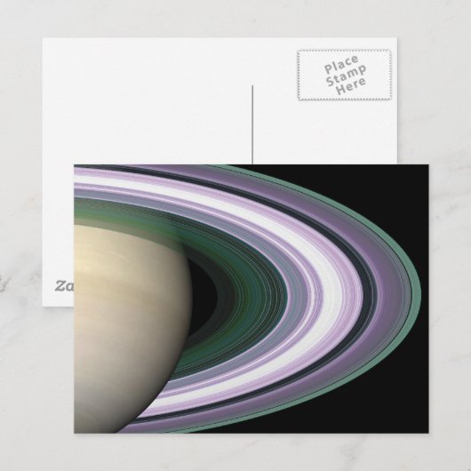 Briefkaart van de Rings van Saturnus-ruimte (Voorkant / Achterkant)