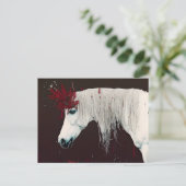 Briefkaart van de rode reuzenbloemen van White Hor (Staand voorkant)