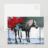 Briefkaart van de rode reuzenbloemen van White Hor (Voorkant / Achterkant)