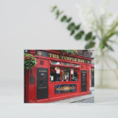 Briefkaart van de rode Temple Bar-pub in Dublin (Staand voorkant)