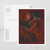 Briefkaart van de Rode Unicorn (Voorkant / Achterkant)