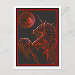 Briefkaart van de Rode Unicorn