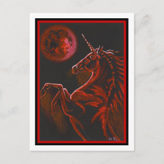 Briefkaart van de Rode Unicorn