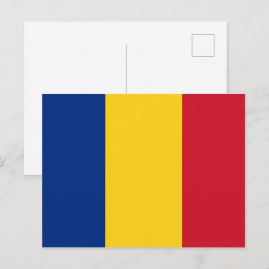 Briefkaart van de Roemeense vlag (Voorkant / Achterkant)