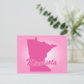Briefkaart van de roze staat Minnesota (Staand voorkant)