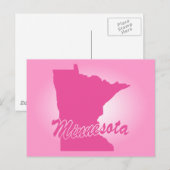 Briefkaart van de roze staat Minnesota (Voorkant / Achterkant)