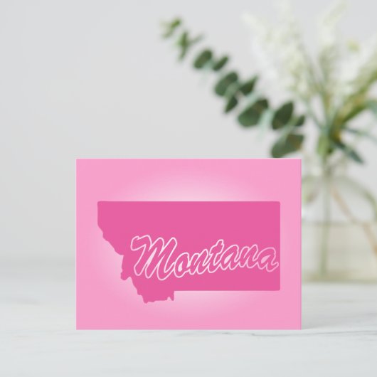 Briefkaart van de roze staat Montana (Staand voorkant)