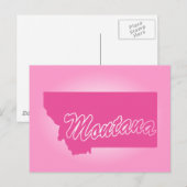 Briefkaart van de roze staat Montana (Voorkant / Achterkant)