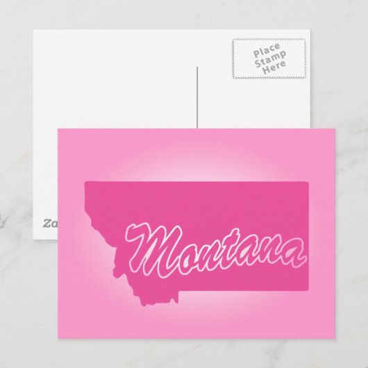 Briefkaart van de roze staat Montana (Voorkant / Achterkant)